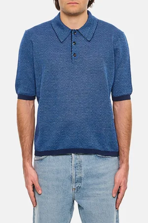 Bottega Veneta Polo in lino a zig zag