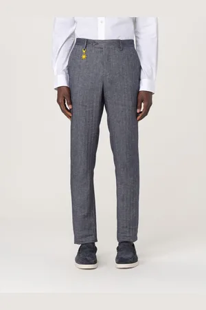 Manuel Ritz Pantalone chino in cotone e lino