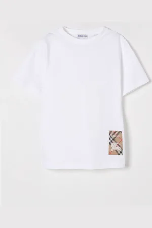 Burberry T-shirt in cotone con toppa check