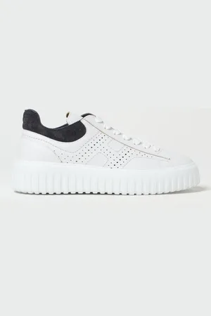Hogan Sneakers H-Stripe in pelle a grana con logo traforato