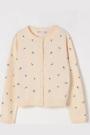BONPOINT Cardigan a girocollo con ciliegie all-over