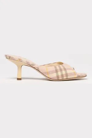 Burberry Mules Teacup Check in misto cotone jacquard