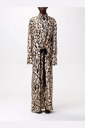 Sportmax Abito chemisier in seta animalier