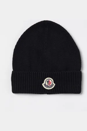 Moncler Cappello in cotone con patch logo