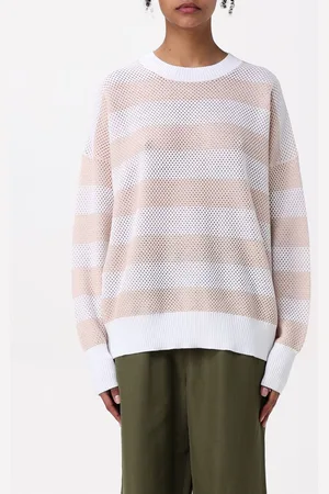 Fabiana Filippi Pullover oversize in lana vergine e cotone a righe