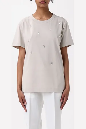 Fabiana Filippi T-shirt in cotone con cristalli all-over
