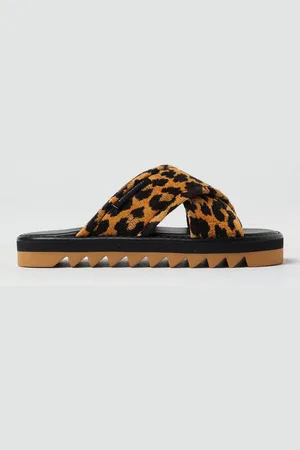 Stella McCartney Sandalo in ciniglia stampa animalier