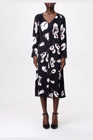 HUGO BOSS Abito midi in raso stampato