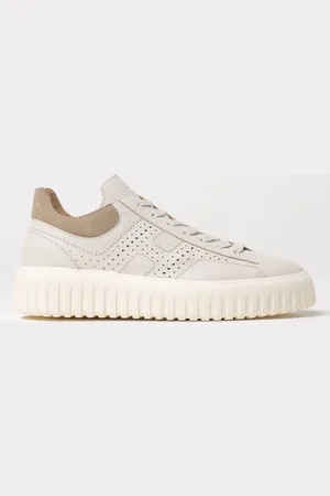 Hogan Sneakers H-Stripe in pelle a grana con logo traforato
