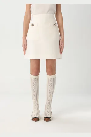VALENTINO Gonna basic in lana vergine e seta