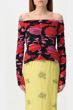 BLUMARINE Top in maglia con stampa floreale