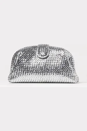 Bottega Veneta Clutch Lauren 1980 in pelle laminata ed intrecciata
