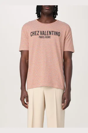 VALENTINO T-shirt in lino e cotone a righe