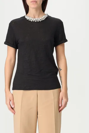 ZIMMERMANN T-shirt in lino con perline