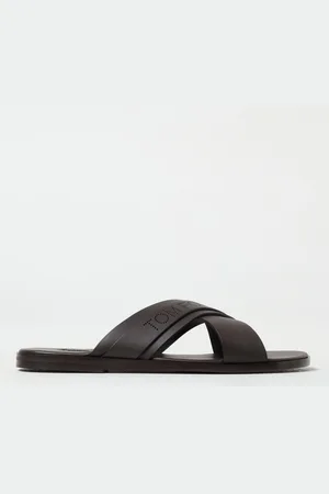 Tom Ford Sandalo in pelle con logo traforato