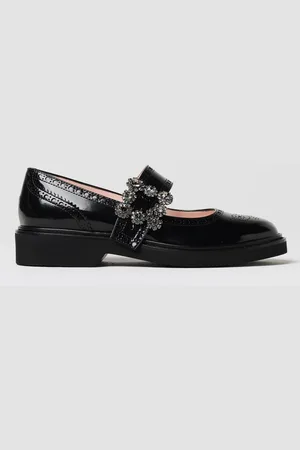 Roger Vivier Ballerina in pelle verniciata con motivo brogue