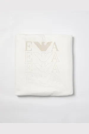 Emporio Armani Coperta imbottita in jersey di cotone con logo