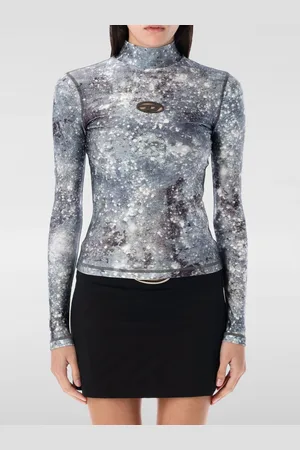 Diesel Top T-Akara stampato con logo Oval D