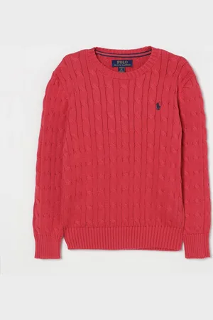 Ralph Lauren Maglia in cotone a trecce con mini logo