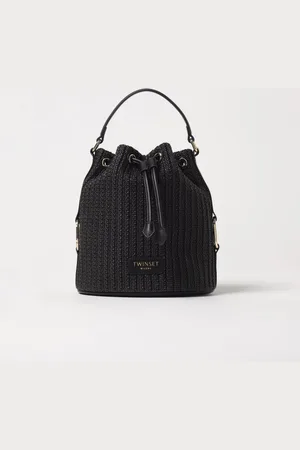 Twin-Set Borsa Grace in rafia intrecciata e pelle sintetica