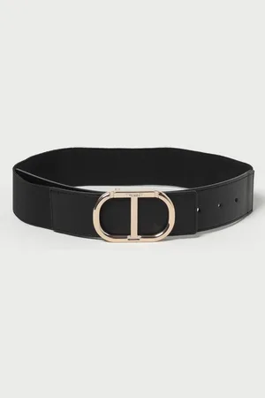 Twin-Set Cintura in pelle sintetica e tessuto stretch