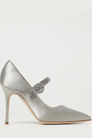 Manolo Blahnik Décolleté Hamedi in raso con cinturino gioiello
