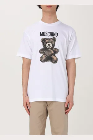Moschino T-shirt in cotone con logo teddy