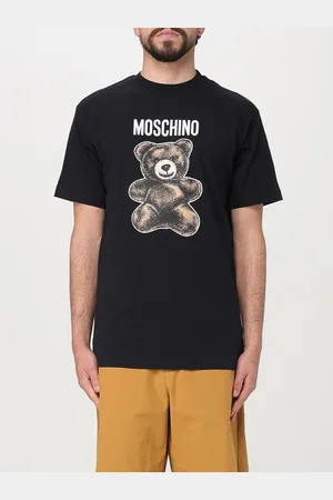 Moschino T-shirt in cotone con logo teddy