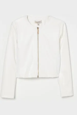 Twin-Set Giacca cerata a girocollo con zip