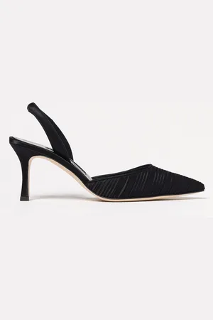 Manolo Blahnik Slingback Carolyne in raso plissettato