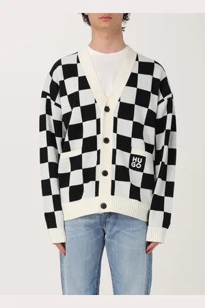 HUGO BOSS Cardigan in misto lana check