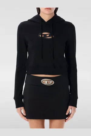 Diesel Felpa crop con cappuccio Oval D