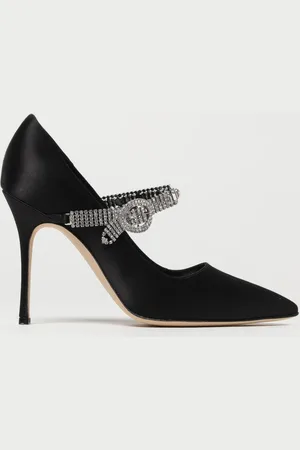 Manolo Blahnik Décolleté Hamedi in raso con cinturino gioiello