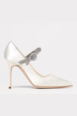 Manolo Blahnik Décolleté Hamedi in raso con cinturino gioiello
