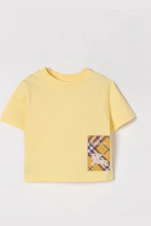 Burberry T-shirt in cotone con toppa check