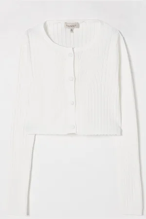 Twin-Set Cardigan a girocollo in maglia di viscosa