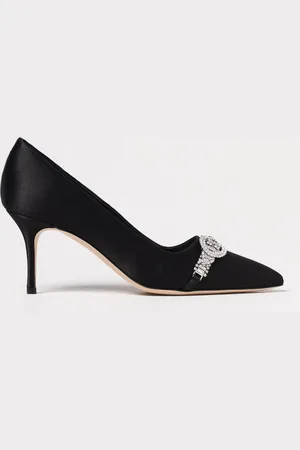 Manolo Blahnik Décolleté in raso con fibbia gioiello