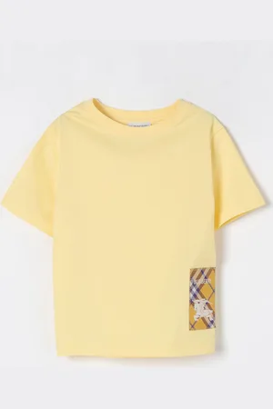 Burberry T-shirt in cotone con toppa check