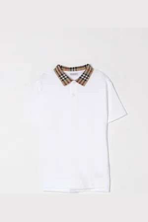 Burberry Polo in cotone con collo check