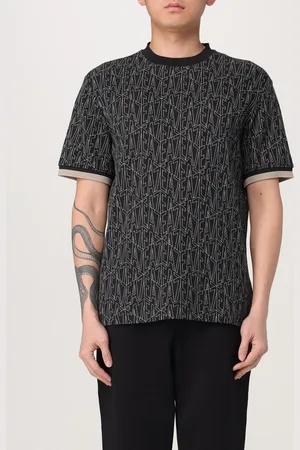 EA7 T-shirt in cotone con logo all-over