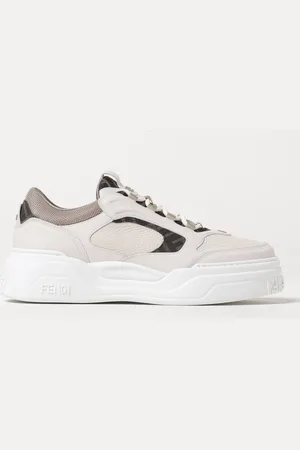 Fendi Sneakers Force in pelle e e mesh FF jacquard