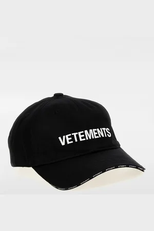 Vetements Cappello in cotone con logo ricamato