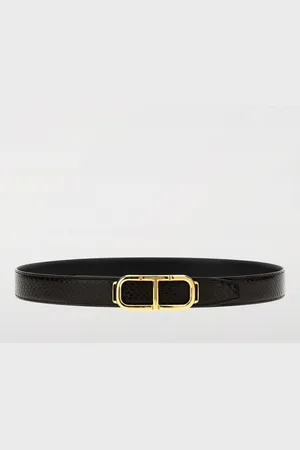 Tom Ford Cintura Stadium T in pelle a grana naturale