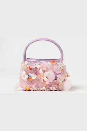 Cult Gaia Borsa Solene in pelle con fiori di resina applicati