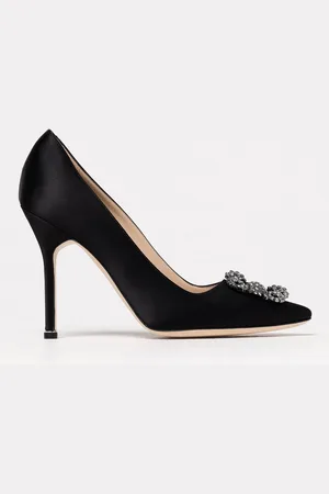 Manolo Blahnik Décolleté Hangisi in raso con fibbia gioiello
