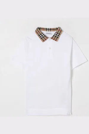 Burberry Polo in cotone con collo check