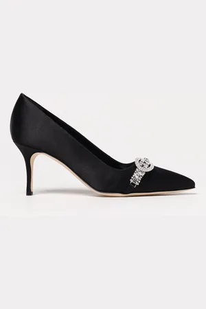 Manolo Blahnik Décolleté Asapump in raso con fibbia gioiello