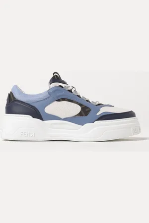 Fendi Sneakers Force in pelle e e mesh FF jacquard