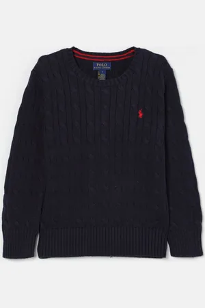 Ralph Lauren Maglia in cotone a trecce con mini logo