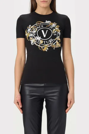 VERSACE T-shirt in cotone con stampa V